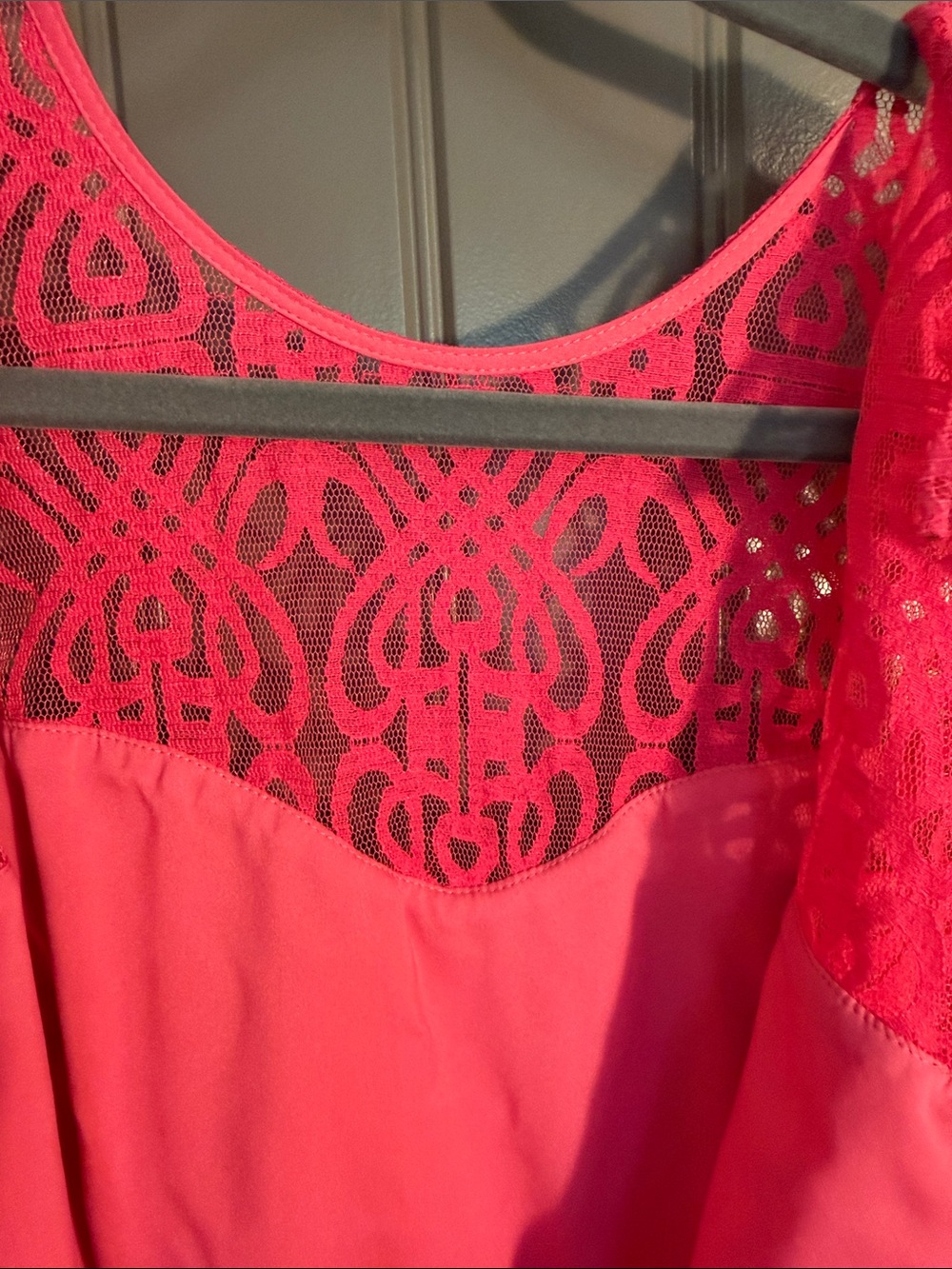 CeCe Hot Pink Sleeveless Lace Sheath Dress - Picture 4 of 5